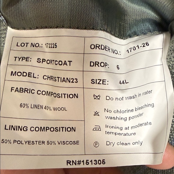 Men's Green Plaid Blazer linen and wool - Picture 14 of 14